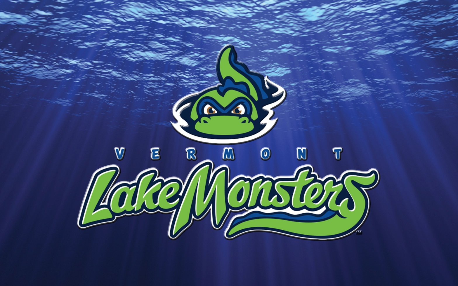 Baseball team logo with cartoon lake monster