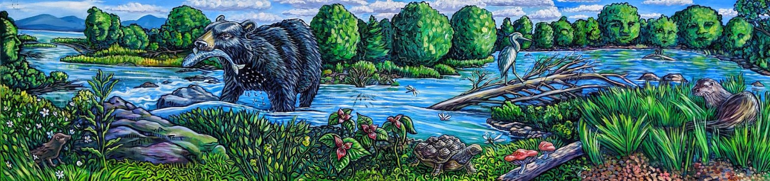 The River Dwellers mural by T Ariel Goreau